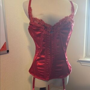 Elegant Red Lace Corset